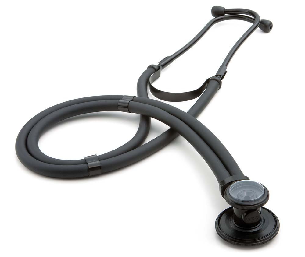 Stethoscope Sprague Adscope® 646 Black 2-Tube 22 Inch Tube Double Sided Chestpiece by American Diagnostic Corporation  ID 646ST